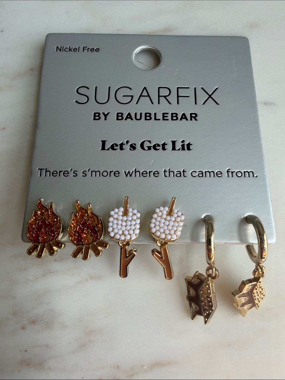 Sugarfix by BaubleBar Campfire & S'mores Earring Set - NWT